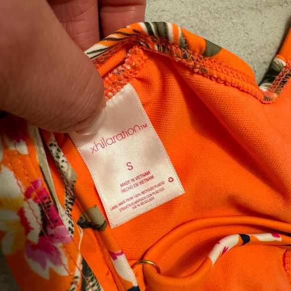 Xhilaration Floral Orange Bikini Top and Bottom size Small - Picture 10 of 10